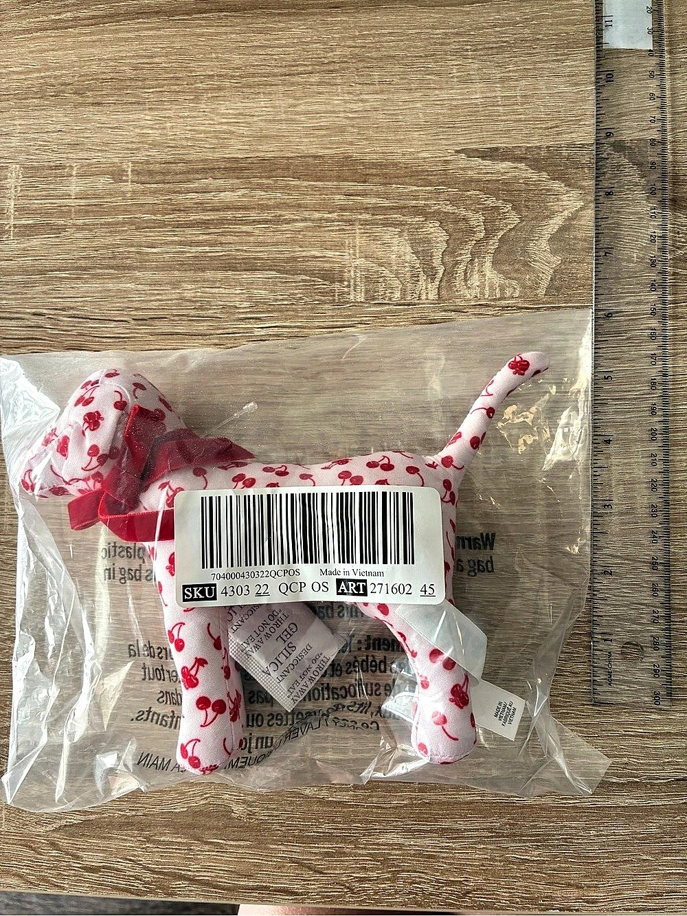 NWT Victoria’s Secret PINK Cherry Print Plush Dog